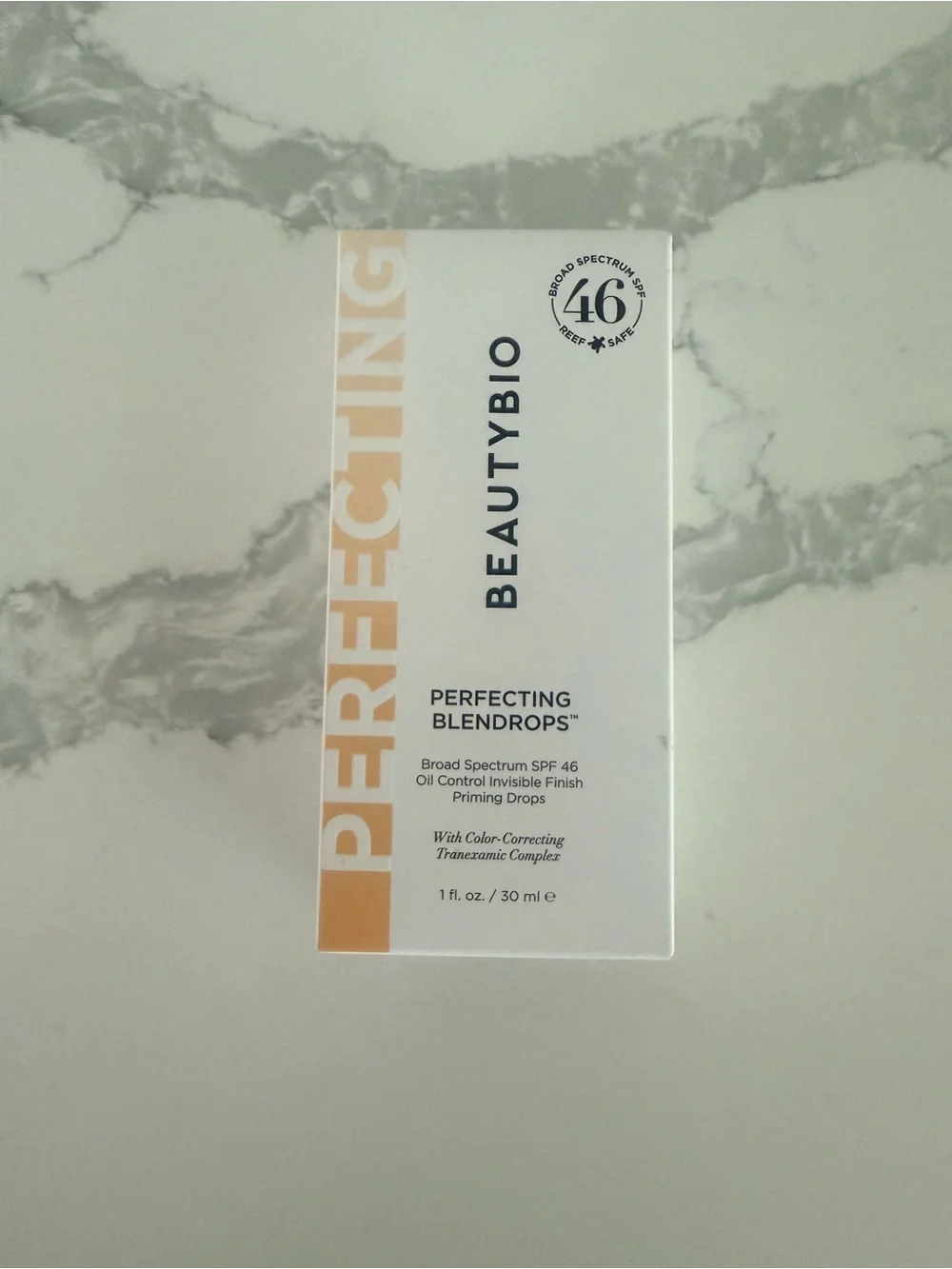 BeautyBio Perfecting Blendrops Priming Drops SPF 46 – White & Peach